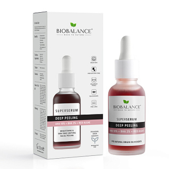 Сыворотка для лица с кислотами АНА 10% + ВНА 2% + красные водоросли Super Serum Deep Peeling Aha 10% + Bha 2% + Red Moss